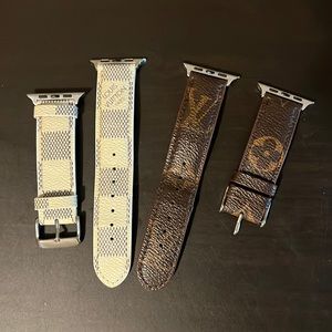 Two Louis Vuitton Apple Watch bands
